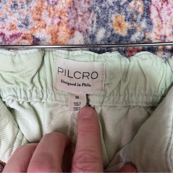 Anthropologie Pilcro Green Paperbag Barrel Pants High Rise Relaxed Size 25 Sage - Picture 6 of 9